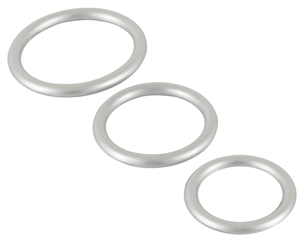 YOU2TOYS - METALLIC SILICONE COCK RING SET