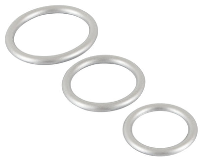 YOU2TOYS - METALLIC SILICONE COCK RING SET