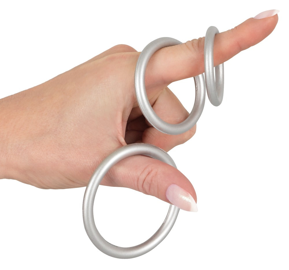 YOU2TOYS - METALLIC SILICONE COCK RING SET