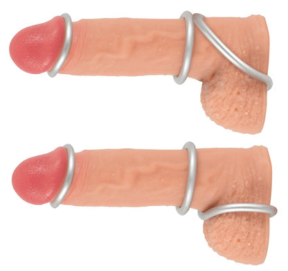 YOU2TOYS - METALLIC SILICONE COCK RING SET