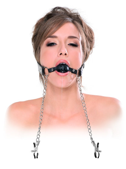 FETISH FANTASY EXTREME - DELUXE BALL GAG AND NIPPLE CLAMPS