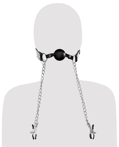 FETISH FANTASY EXTREME - DELUXE BALL GAG AND NIPPLE CLAMPS