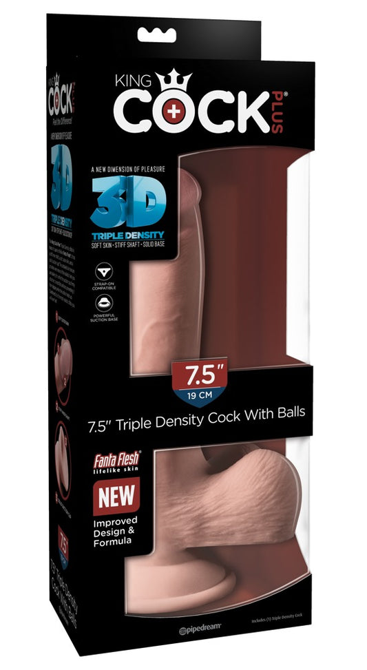 KING COCK PLUS - 7.5" TRIPLE DENSITY COCK WITH BALLS