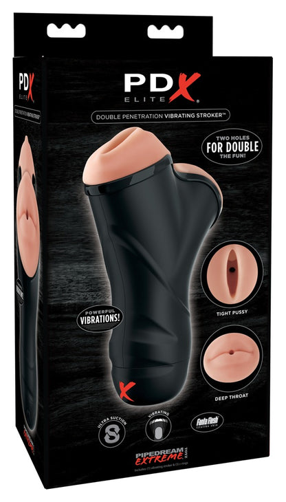 PDX ELITE - DOUBLE PENETRATION VIBRATING STROKER