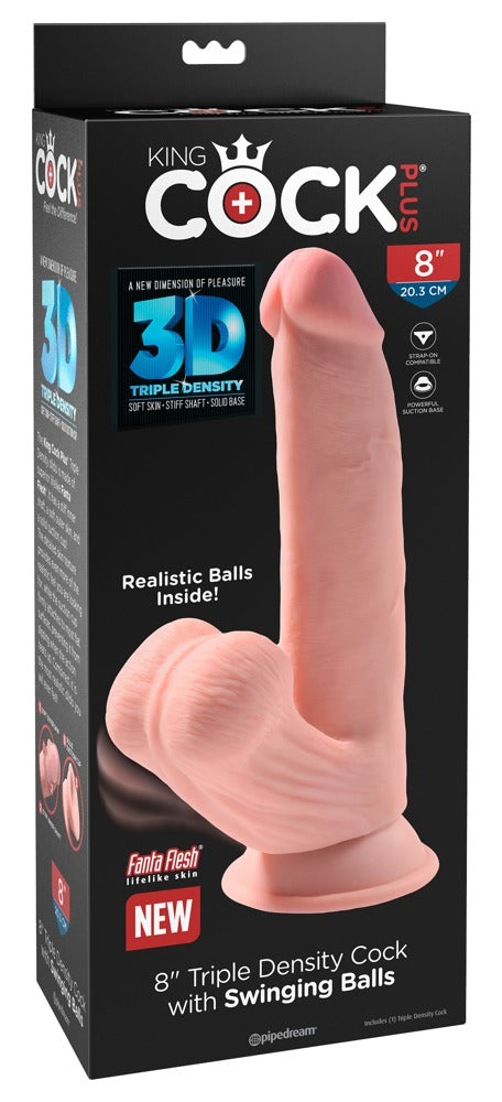 KING COCK PLUS - TRIPLE DENSITY COCK WITH SWINGING BALLS