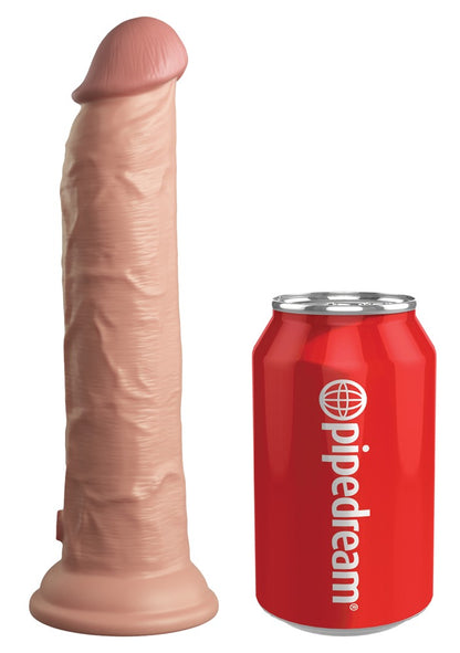 KING COCK ELITE - 9" VIBRATING + DUAL DENSITY SILICONE COCK WITH REMOTE