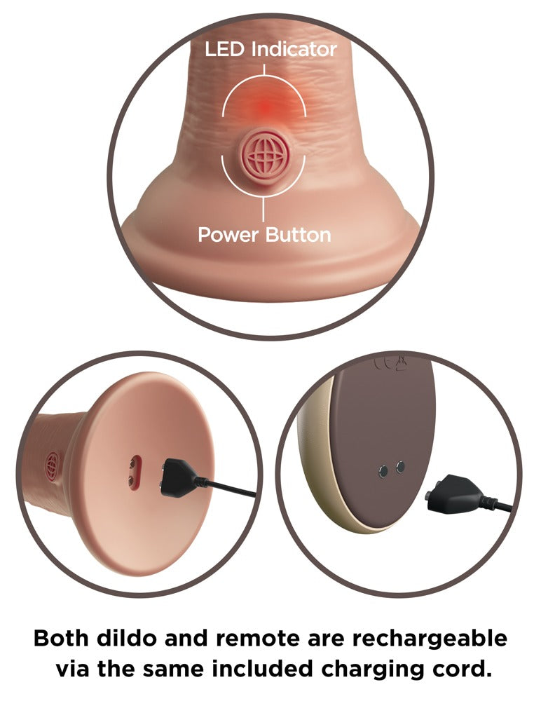 KING COCK ELITE - 9" VIBRATING + DUAL DENSITY SILICONE COCK WITH REMOTE