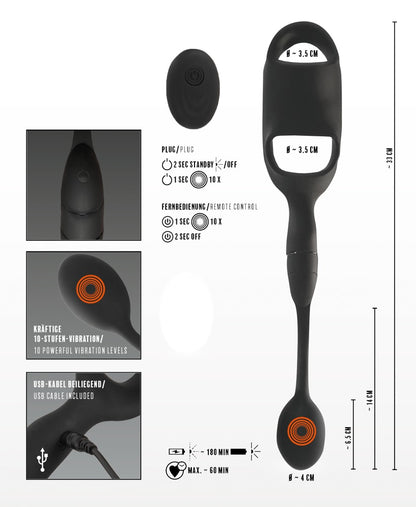 REBEL - COCK RING WITH RC BUTT PLUG