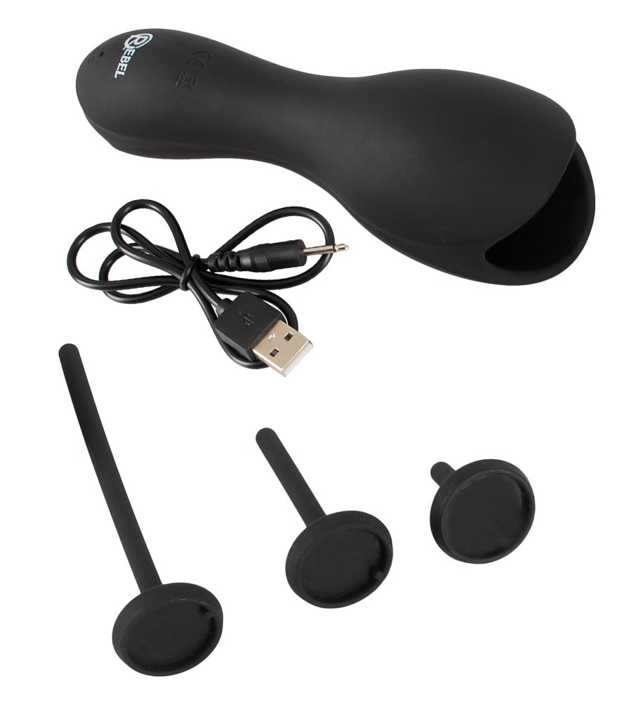 REBEL - GLANS VIBRATOR WITH 3 ATTACHABLE DILATORS