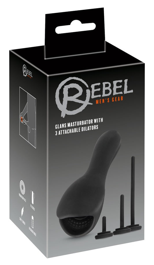 REBEL - GLANS VIBRATOR WITH 3 ATTACHABLE DILATORS