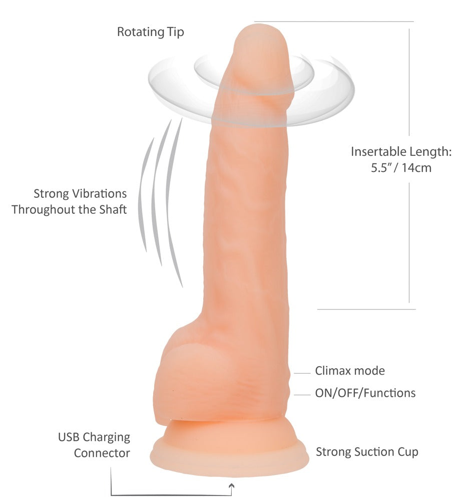 NAKED ADDICTION - 8" ROTATING & VIBRATING DONG