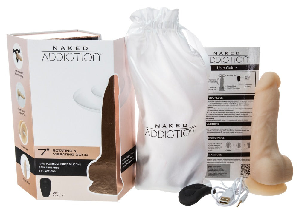 NAKED ADDICTION - 7" ROTATING & VIBRATING DONG