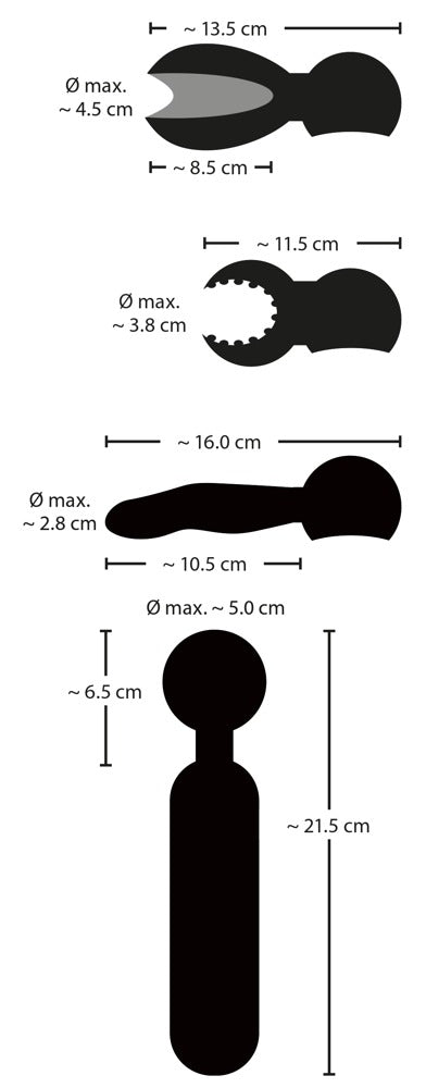 COUPLES CHOICE - WAND VIBRATOR WITH 3 ATTACHMENTS