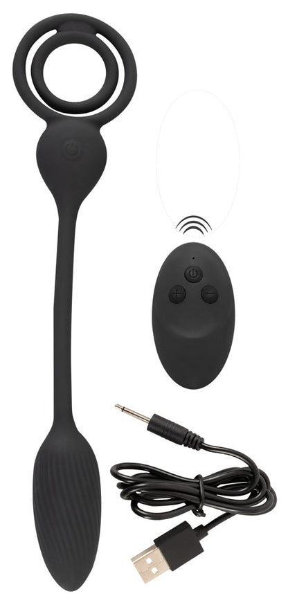 REBEL - COCK AND BALL RING WITH RC BUTT PLUG