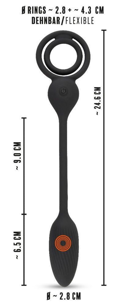 REBEL - COCK AND BALL RING WITH RC BUTT PLUG