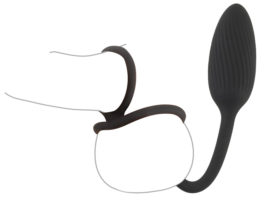 REBEL - COCK AND BALL RING WITH RC BUTT PLUG