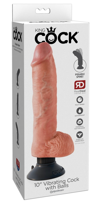 KING COCK - 10" VIBRATING COCK WITH BALLS