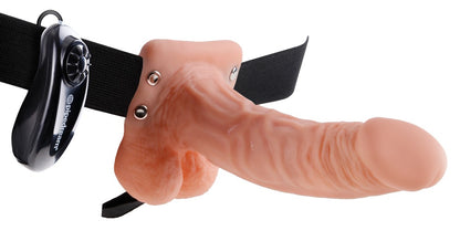 FETISH FANTASY SERIES - 7" VIBRATING HOLLOW STRAP-ON