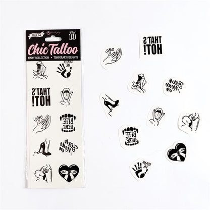 SECRET PLAY - 10 TEMPORARY TATTOOS KINKY COLLECTION