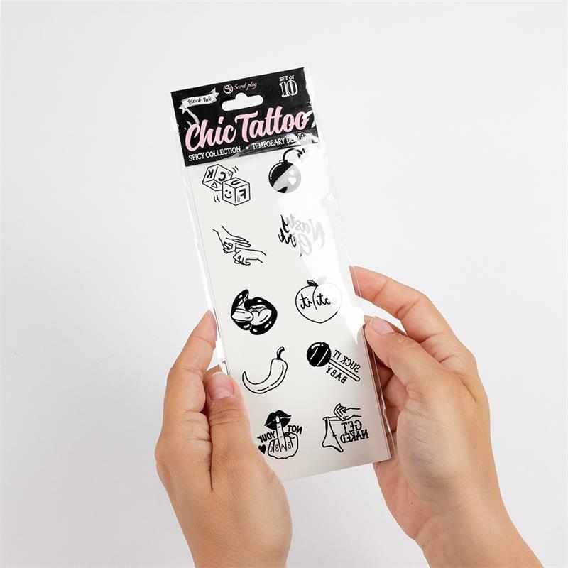 SECRET PLAY - 10 TEMPORARY TATTOOS SPICY COLLECTION
