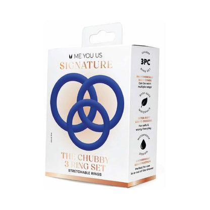 ME YOU US SIGNATURE - EL SET DE 3 ANILLOS CHUBBY AZUL