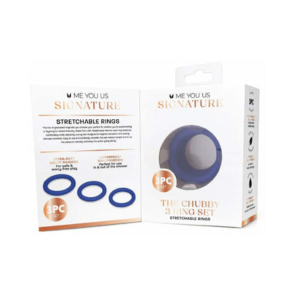 ME YOU US SIGNATURE - EL SET DE 3 ANILLOS CHUBBY AZUL