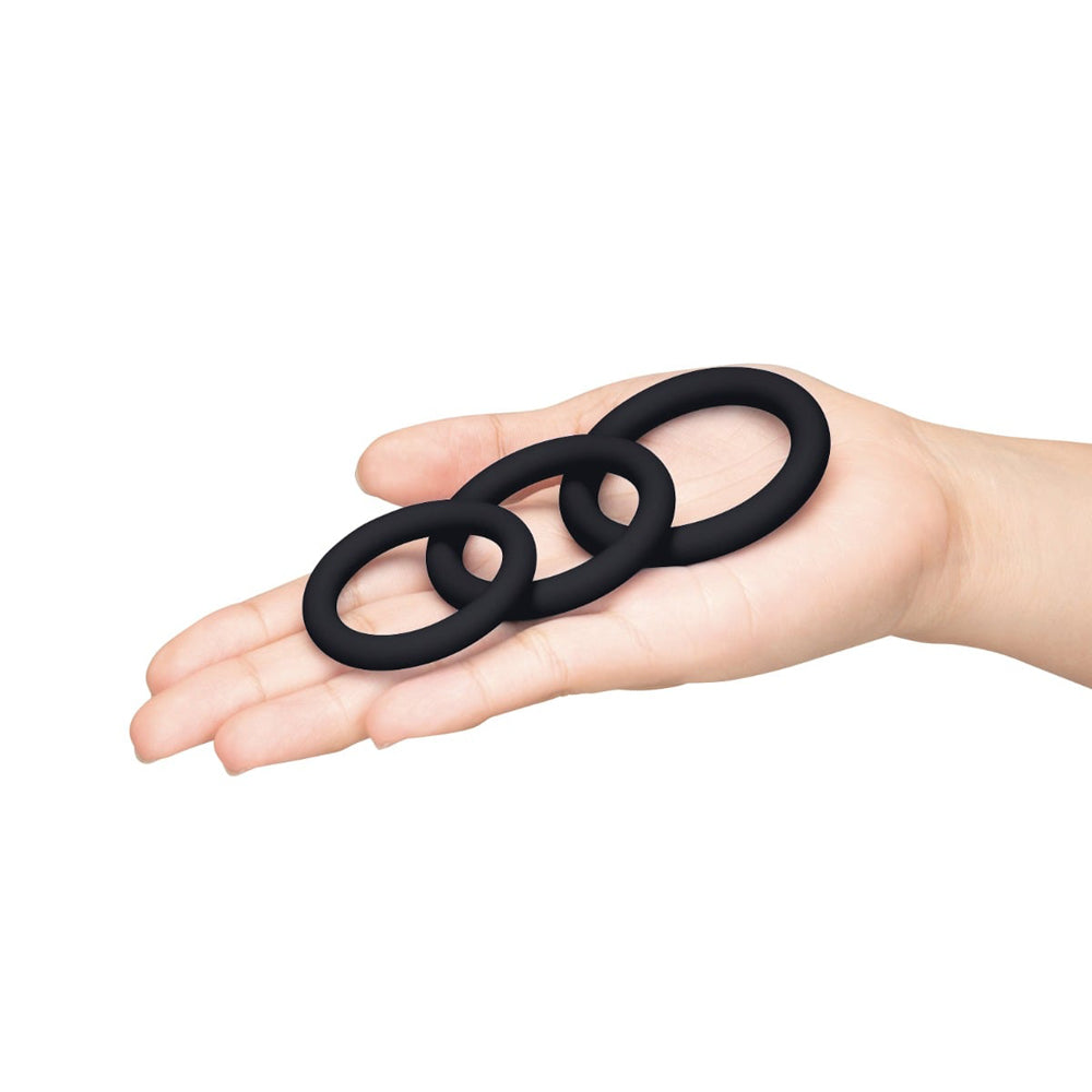 ME YOU US SIGNATURE - THE CHUBBY 3 RING SET BLACK