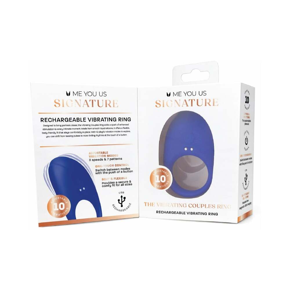 ANILLO VIBRADOR PARA PAREJAS ME YOU US SIGNATURE - AZUL