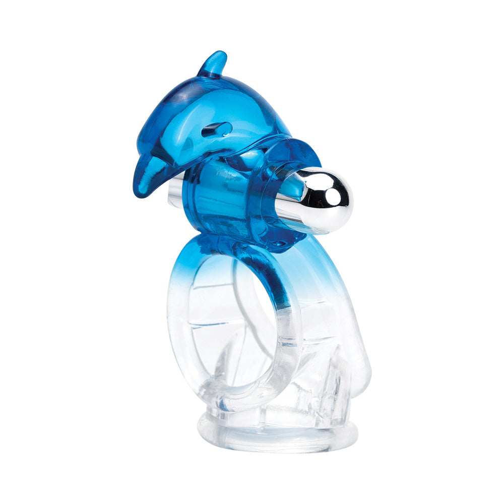 HOTT PRODUCTS - WET DREAMS DREAM BOY DIZZY DOLPHIN JELLY COCK&BALL SLING 10 FREQ BULLET GRADIENT COLOR BLUE