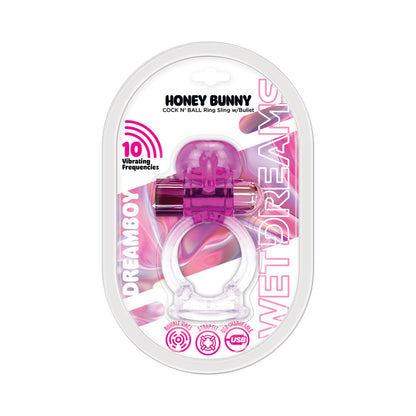 HOTT PRODUCTS - WET DREAMS DREAM BOY HONEY BUNNY JELLY COCK&BALL SLING BULLET GRADIENT COLOR MAGENTA