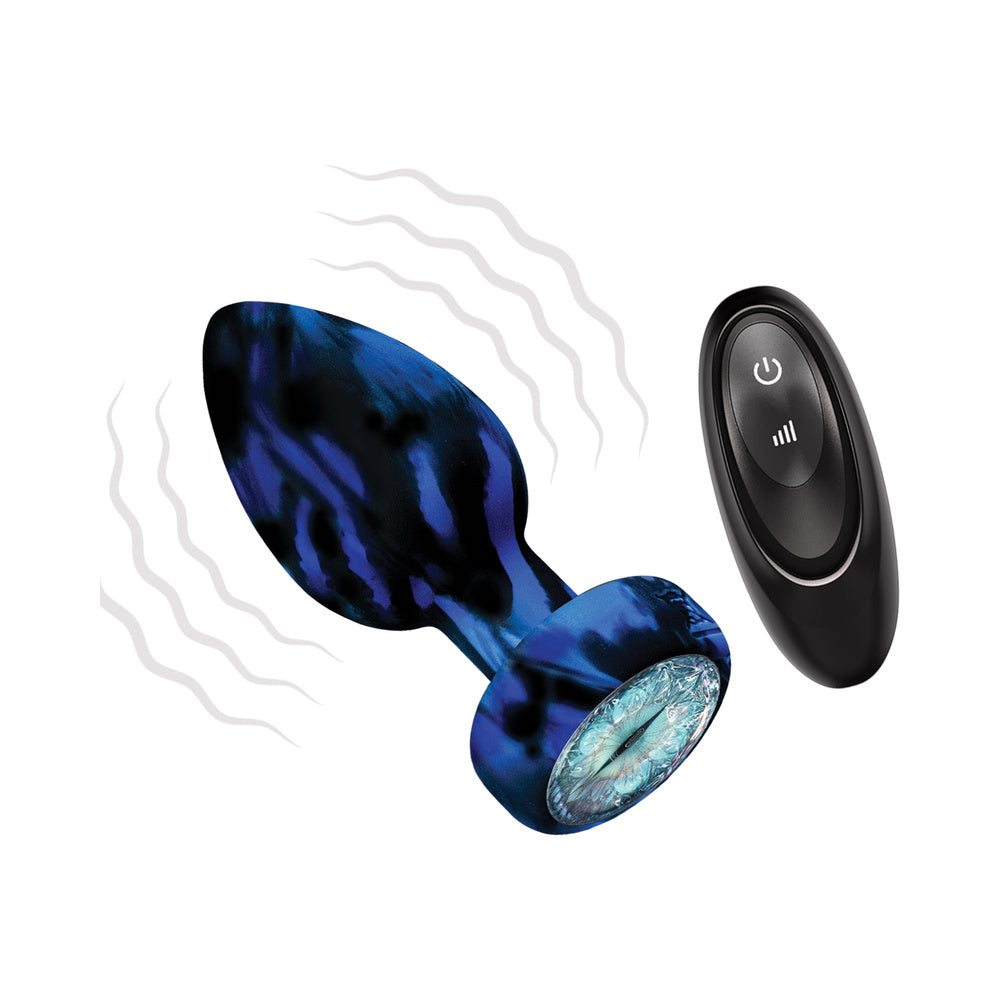 HOTT PRODUCTS - MONSTER ROMANCE HORRIFYE LIGHT UP TUSHY PLUG W/REMOTE CONTROL BLACK