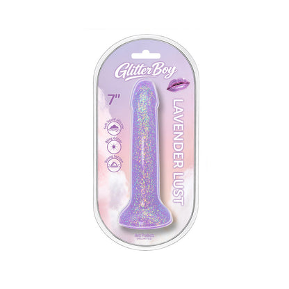 HOTT PRODUCTS - GLITTER BOY LAVENDER LUST GLITTER SILICONE DILDO PINK LAVENDER