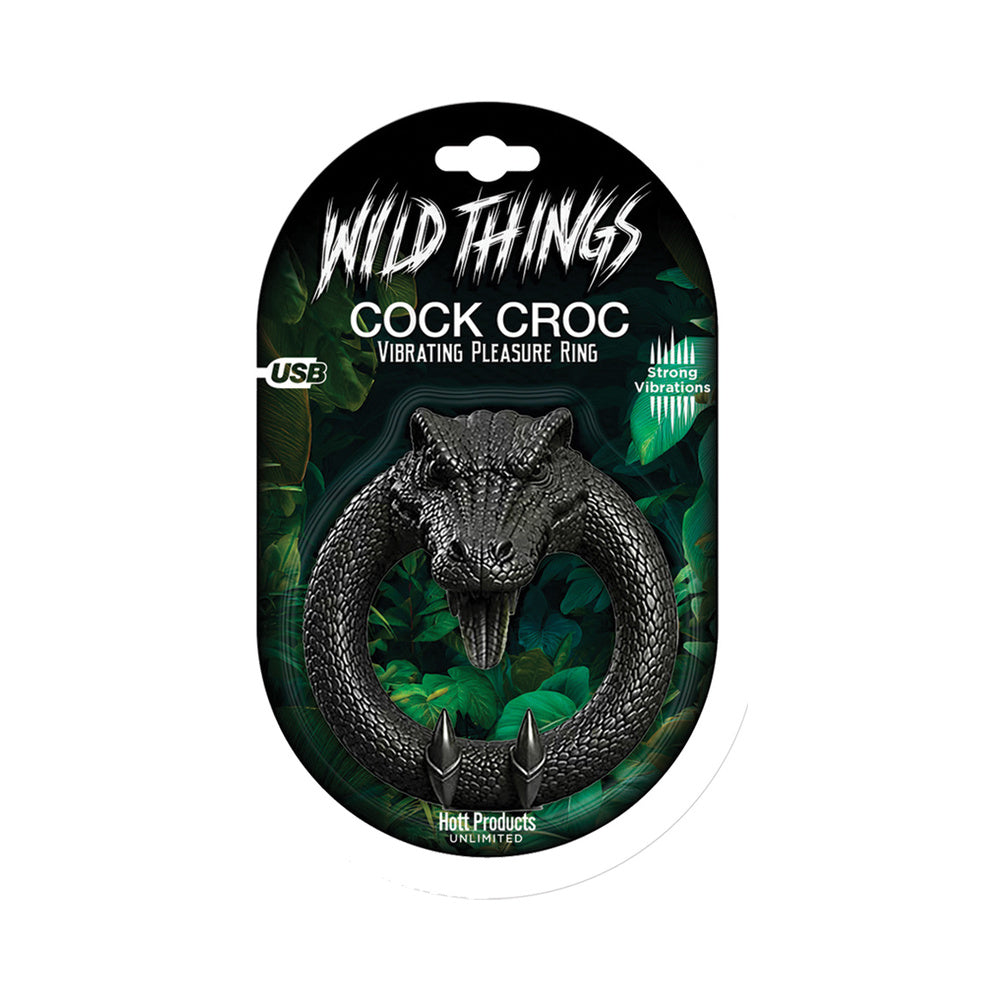 HOTT PRODUCTS - WILD THINGS ANIMAL RINGS COCK CROC 10 FUNCTION LIQUID SILICONE