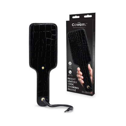 THE COWGIRL - ESSENTIALS PATENT LEATHER CROC SPANKING PADDLE