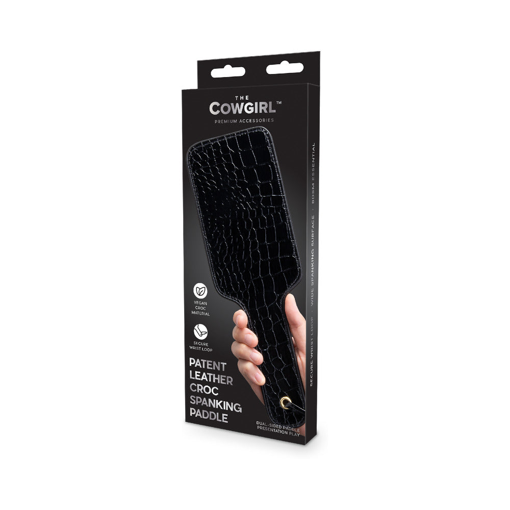 THE COWGIRL - ESSENTIALS PATENT LEATHER CROC SPANKING PADDLE