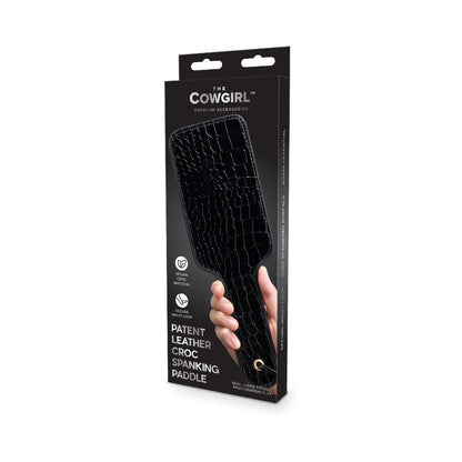 THE COWGIRL - ESSENTIALS PATENT LEATHER CROC SPANKING PADDLE