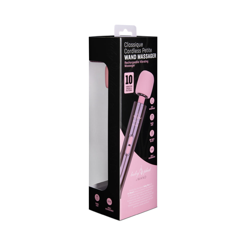 LE WAND - BABY PHAT X LE WAND CLASSIQUE CORDLESS PETITE RECHARGEABLE VIBRATING MASSAGER DEEP PURPLE
