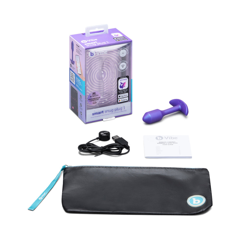 B-VIBE - SMART SNUG PLUG 1 SMALL WEIGHTED & VIBRATING APP-CONTROLLED SILICONE BUTT PLUG