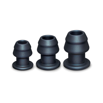 B-VIBE - HOLLOW TUNNEL PUGS 3-PIECE SILICONE ANAL TRAINING SET