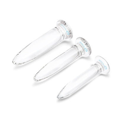 B-VIBE - ESSENTIALS 3-PIECE LONG GLASS ANAL TRAINING DILATOR SET