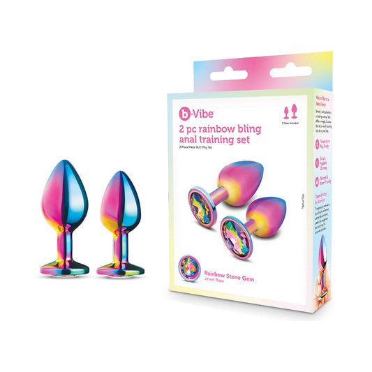 B-VIBE - ESSENTIALS 2-PIECE RAINBOW BLING ANAL TRAINING SET