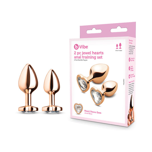 B-VIBE - ESSENTIALS 2-PIECE JEWEL HEARTS ANAL TRAINING SET