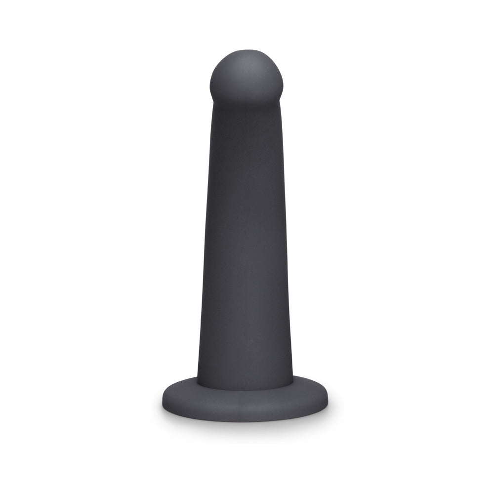 B-VIBE - ESSENTIALS 7 IN. SMOOTH SILICONE DILDO BLACK