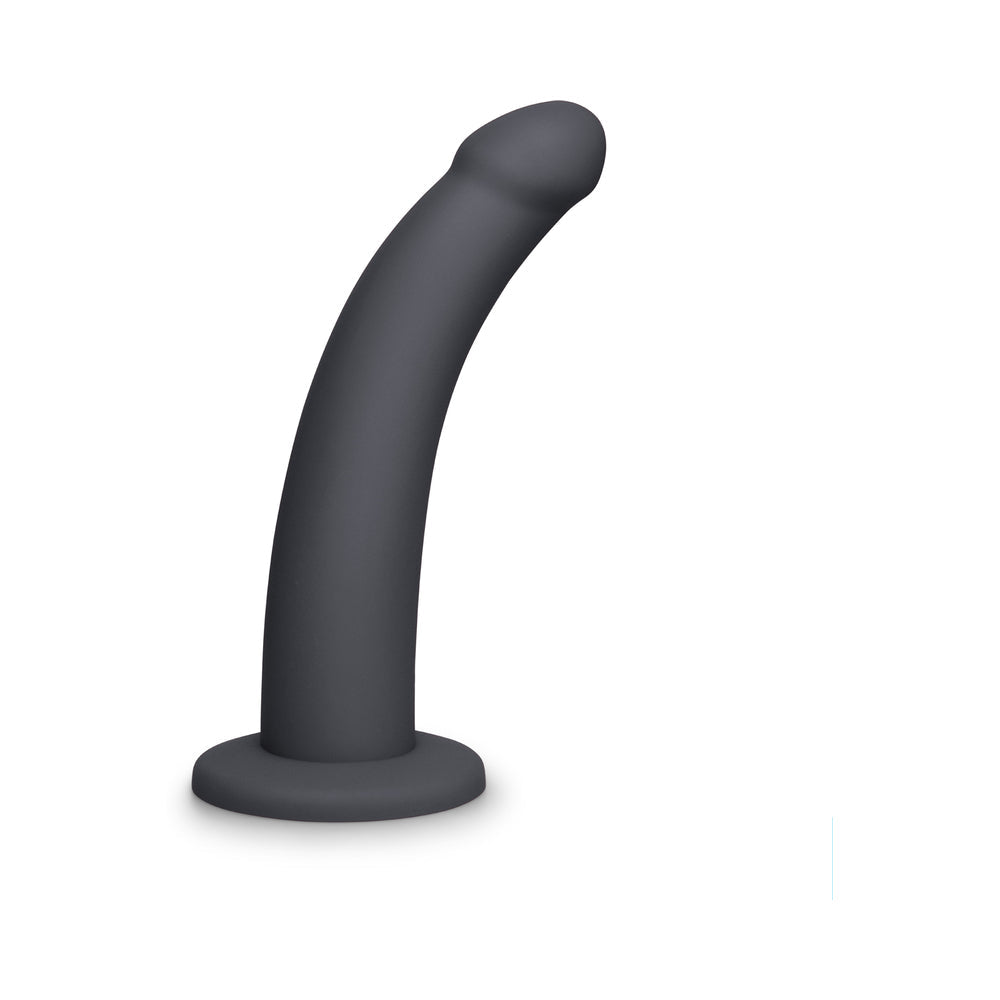 B-VIBE - ESSENTIALS 7 IN. SMOOTH SILICONE DILDO BLACK