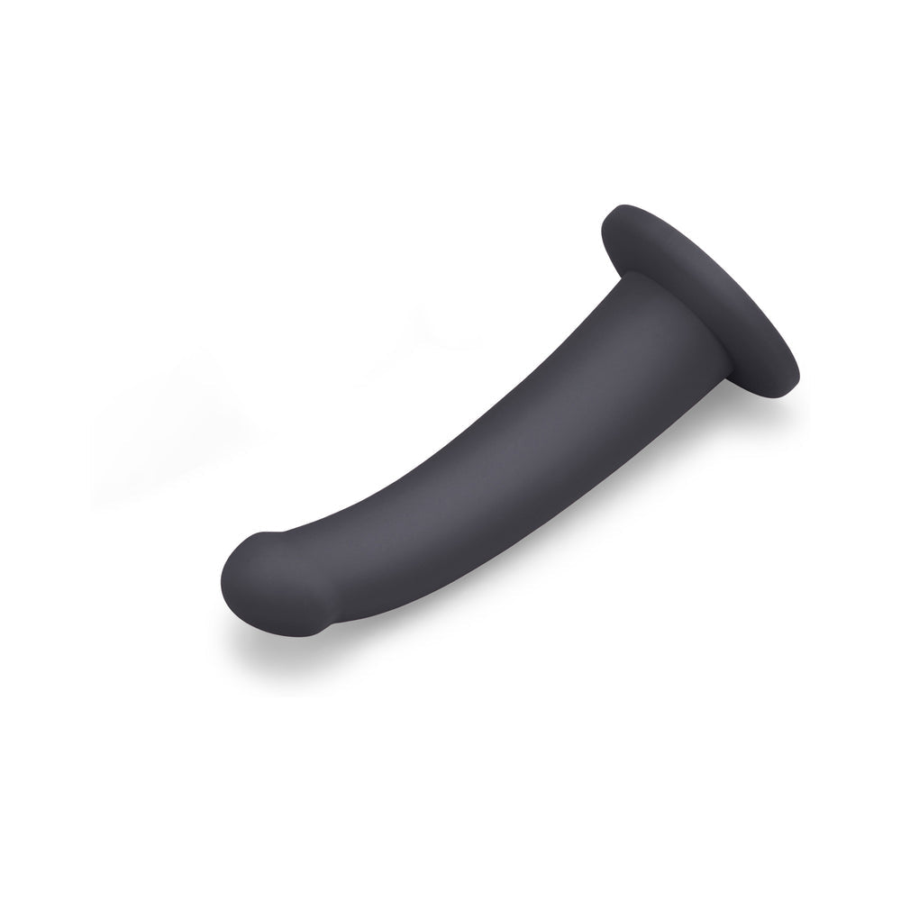 B-VIBE - ESSENTIALS 7 IN. SMOOTH SILICONE DILDO BLACK