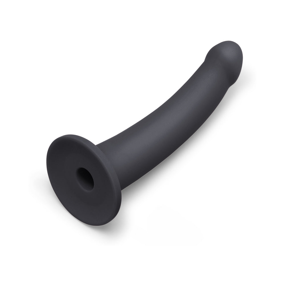 B-VIBE - ESSENTIALS 7 IN. SMOOTH SILICONE DILDO BLACK