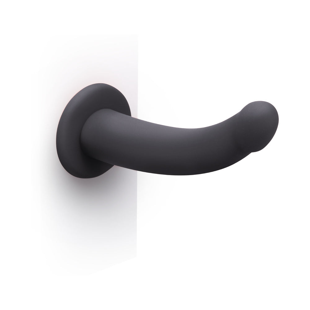 B-VIBE - ESSENTIALS 7 IN. SMOOTH SILICONE DILDO BLACK
