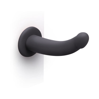B-VIBE - ESSENTIALS 7 IN. SMOOTH SILICONE DILDO BLACK