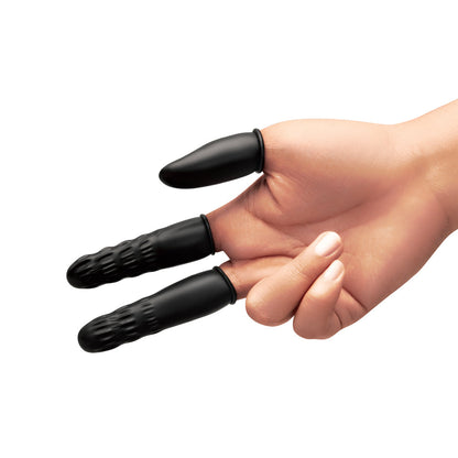B-VIBE - ESSENTIALS ANAL PLAY FINGER COTS 50-PIECE BLACK