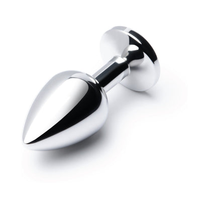 B-VIBE - ESSENTIALS 3.25 IN. STAINLESS STEEL JEWEL BUTT PLUG RED